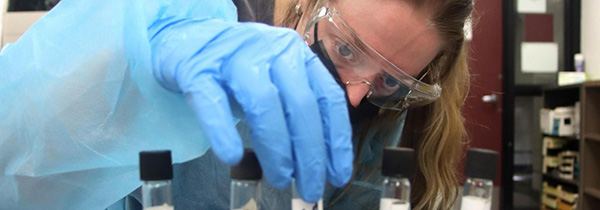 Student in medical laboratory