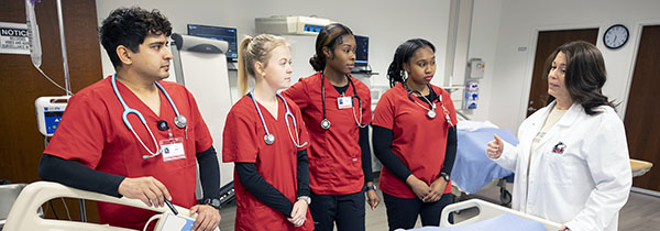 Group of nursing students in a lab