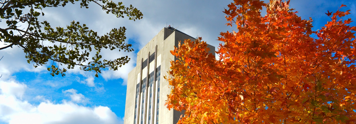 The Holmes Student Center during the Fall Season