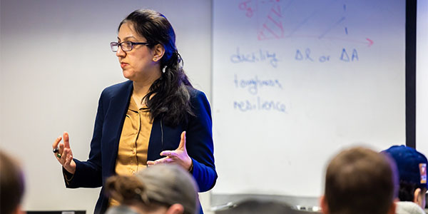 faculty member teaching in classroom
