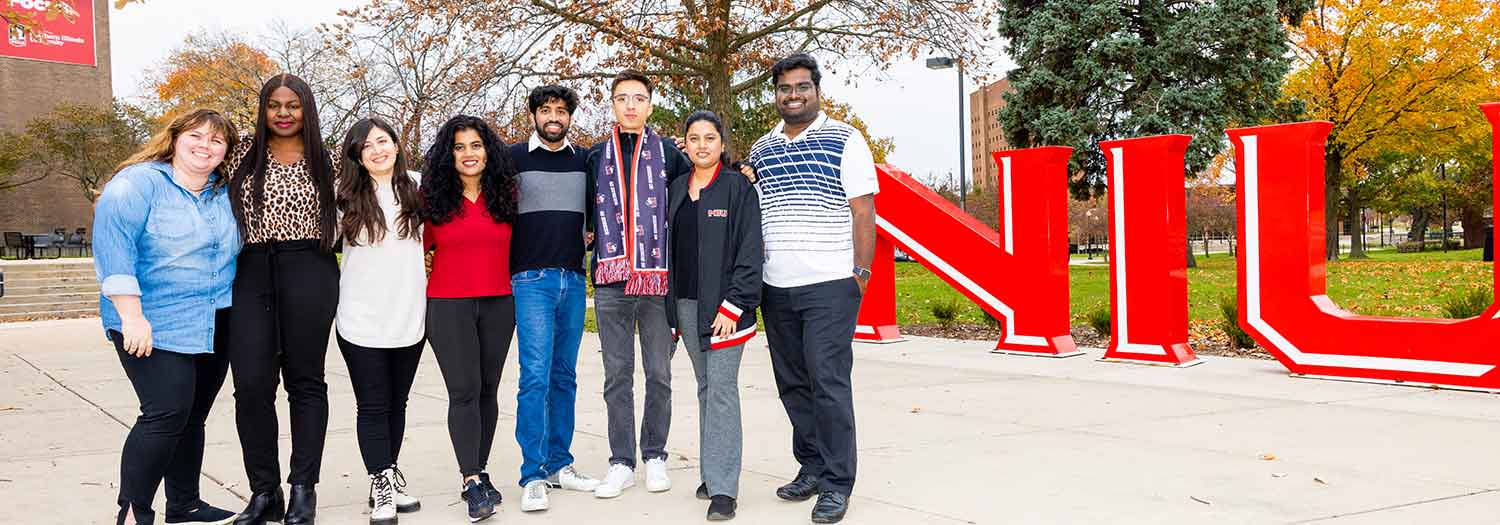 NIU international ambassadors gather for a photo.