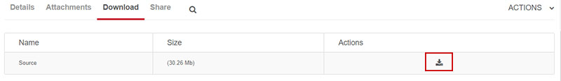click the download icon in the actions column