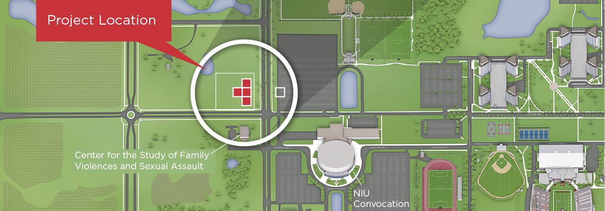 Map of Northern Illinois Center for Community Sustainability proposed location.