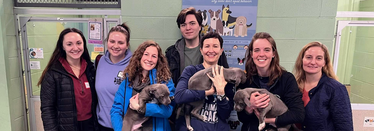 Presidential Engagement and Partnerships Professor of Sociology Keri Burchfield and her students connect at-risk youth and shelter dogs through the Lifetime Bonds training program.
