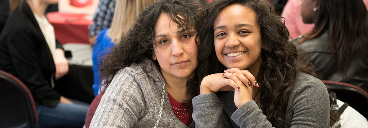 student and parent attend orientation 