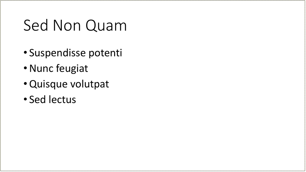 sample slide with bullet points being phrases, avoiding text imbalance