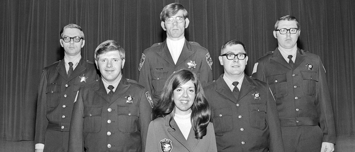 Six graduates of the Northern Illinois University Police Training Institute at the October 12, 1971 graduation