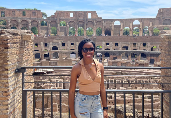 Onique Bryson on study abroad trip in Europe