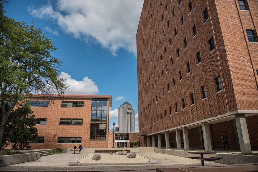 Zen garden behind Watson Hall