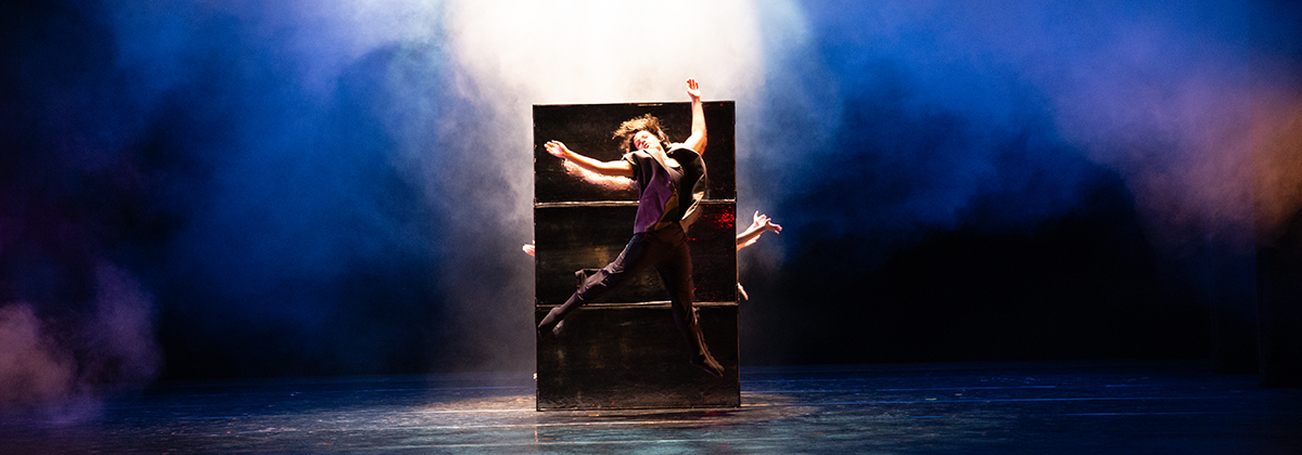 Dancer in mid jump 