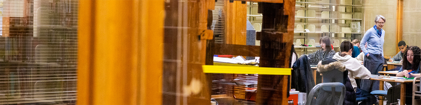 class visit to NIU BookLab